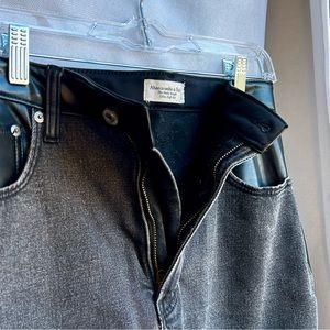 Abercrombie and Fitch Duo Jean/Vegan Leather Ankle Straight Ultra High Rise Pant